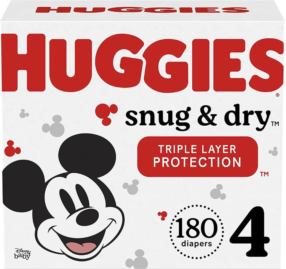 Box of Huggies Snug & Dry Diapers Size 4