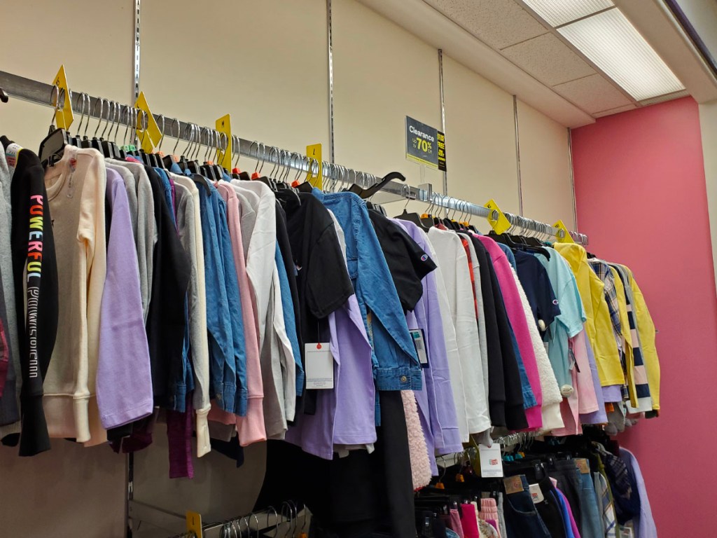 womens clothes hanging in JCPenney