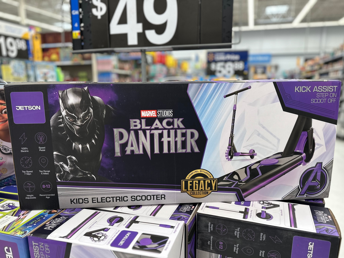 Marvel Black Panther Kids' Electric jetson Scooter on clearance at walmart 