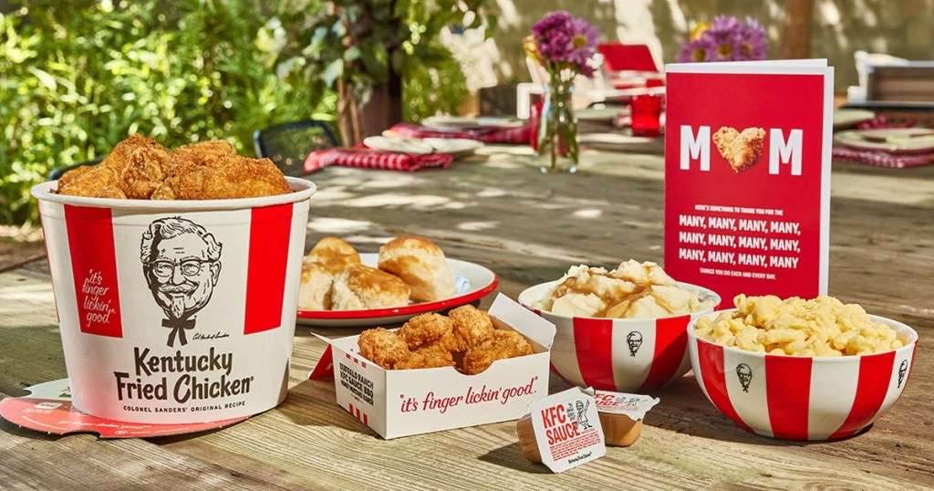 KFC meal next to Mother's Day card