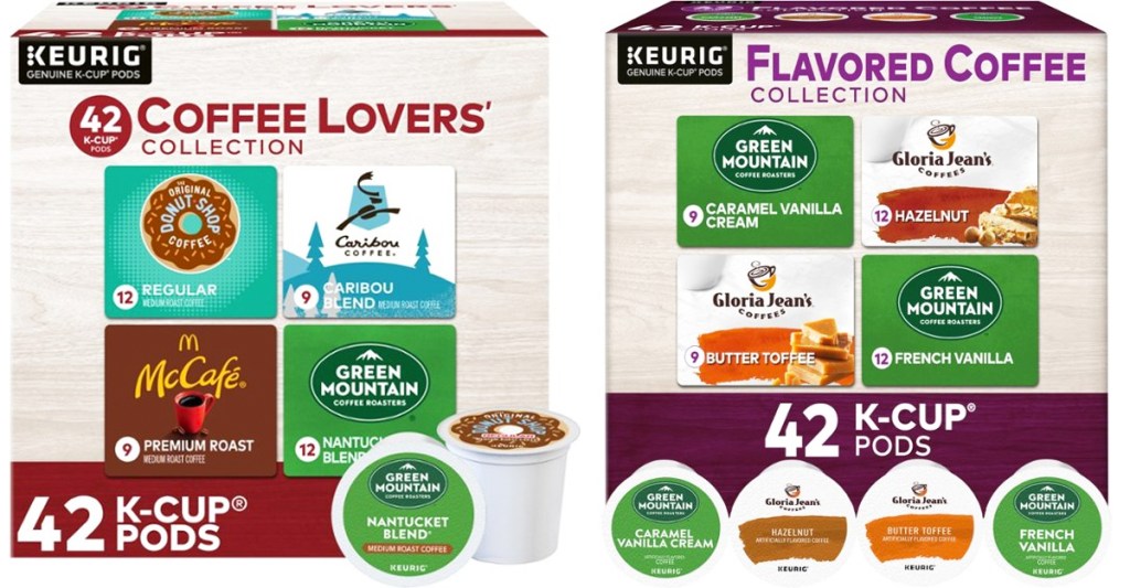 two boxes of Keurig Coffee Lovers Collection K-Cup Pods