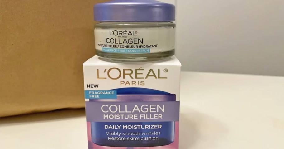 loreal collagen cream on top of it's box