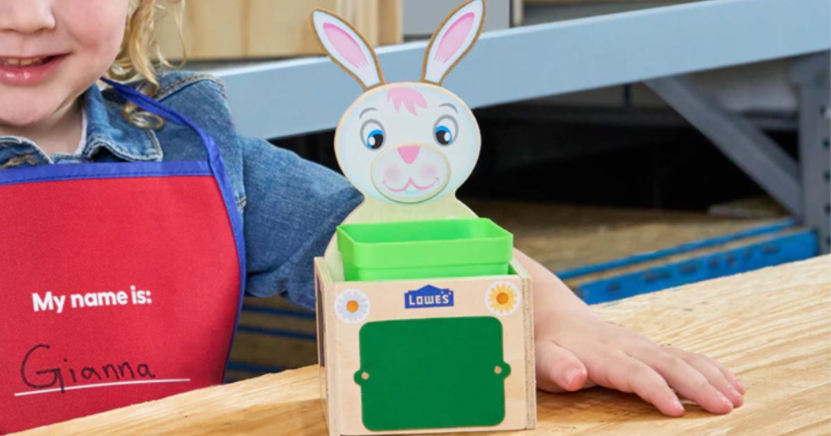 Lowe’s Kids Workshop Registration Now Open (Build a Free Bunny Planter on April 1st)