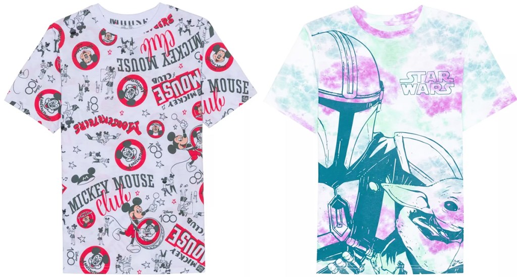 mickey mouse and star wars graphic tees