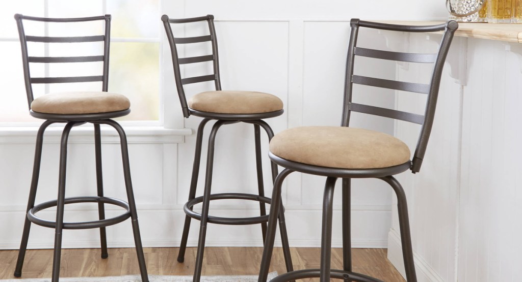 Mainstays Adjustable Swivel Barstool 3 Pack