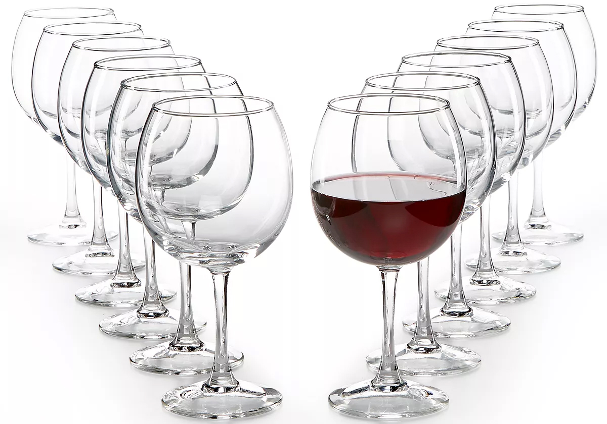 set of 12 red wine glasses