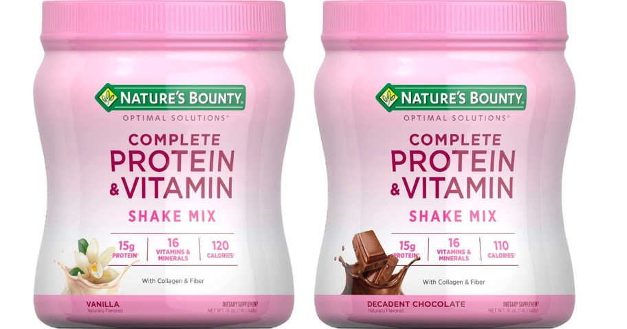 Natures-Bounty-Protein-Shake مزيج من مزيج البروتين والفيتامين من Nature's Bounty بقيمة 24 دولارًا فقط يتم شحنه على أمازون (12 دولارًا فقط لكل منهما)