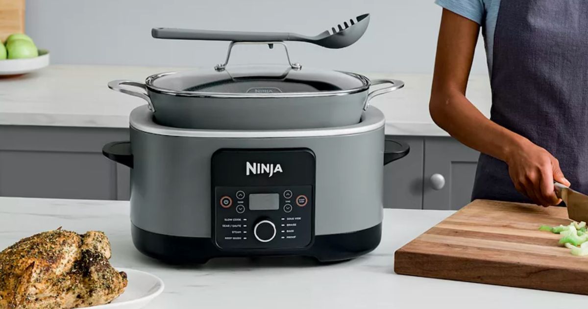 Ninja possible cooker 8qt on a kitchen counter