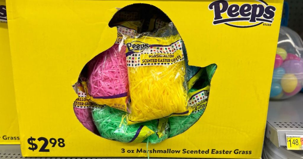 box filled with Peeps 3oz Marshmallow Scented Easter Grass 