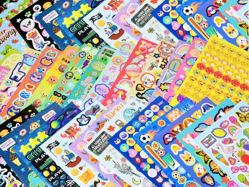 Sheets of stickers