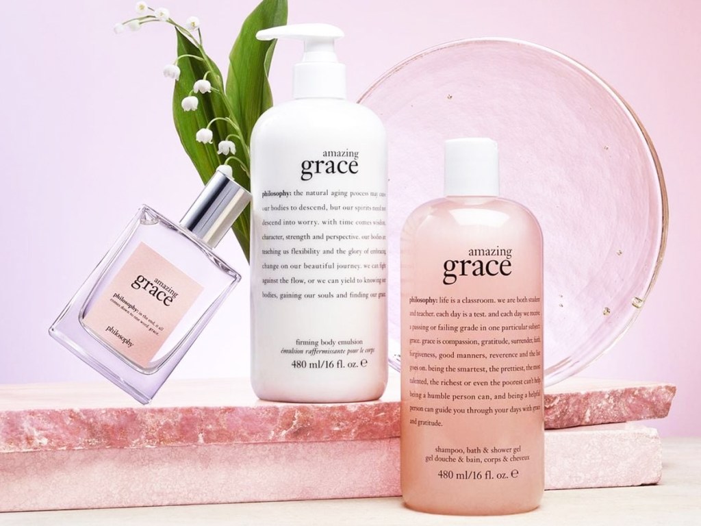 three Philosophy Amazing Grace products