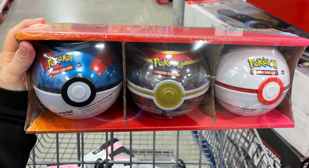Pokemon Poke Ball 3 Pack in hand 