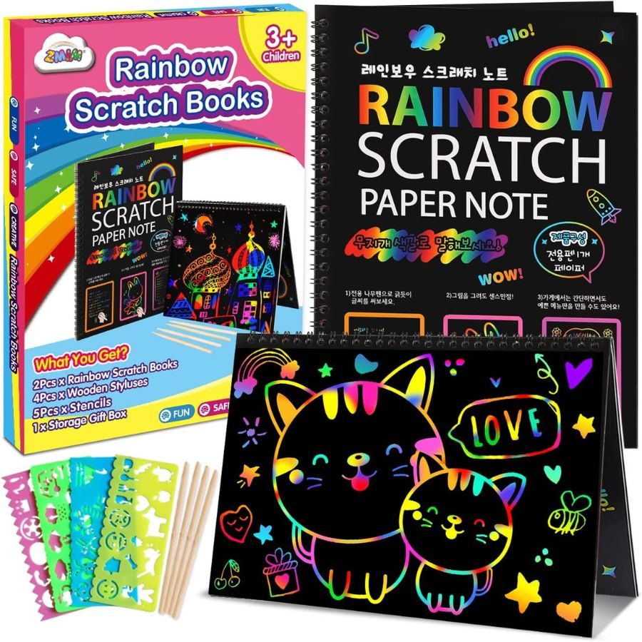 Rainbow Scratch Paper Sets Books