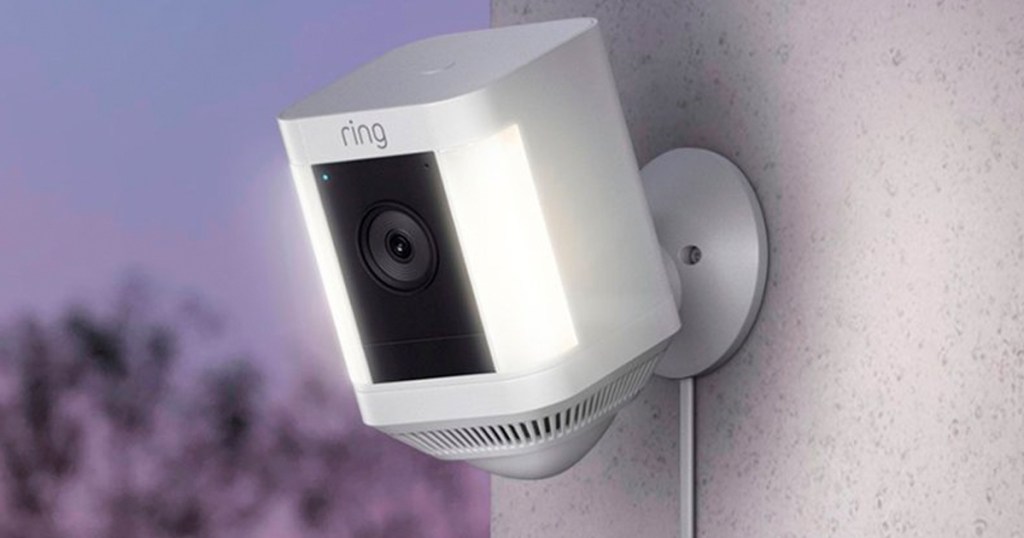 Ring Spotlight Cam Plus on outside of a house
