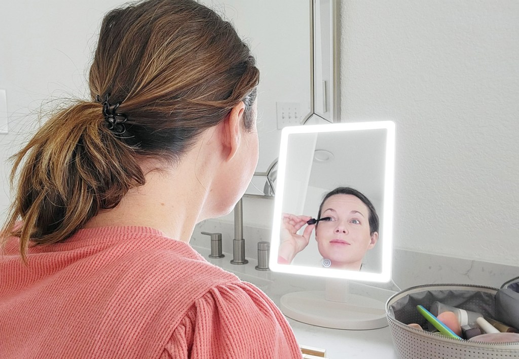 Portable Lighted Makeup Mirror w/ Touch Screen Controls Just 31.99