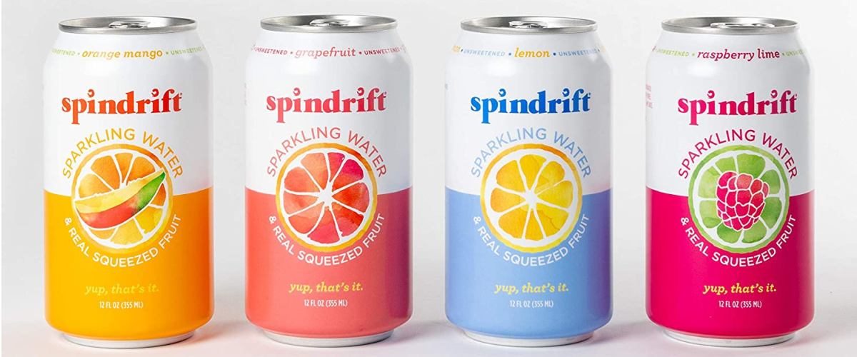 four cans of sparkling water 