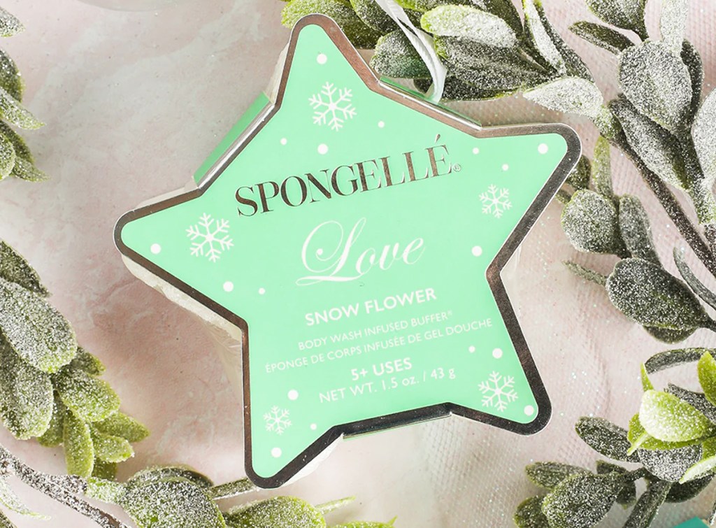 green star-shaped spongelle sponge