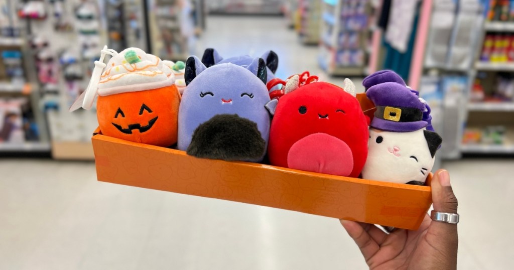 Squishmallows 3.5" Pumpkin Clip and other plushes