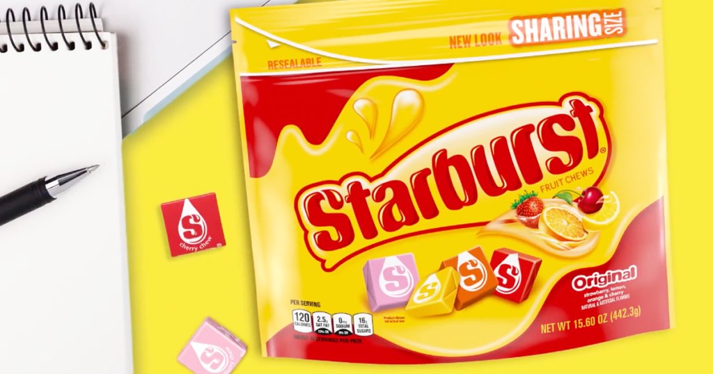 starburst bag on yellow background