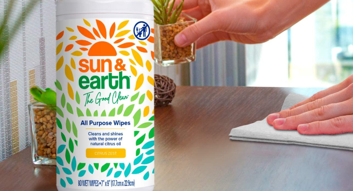 Plant-Based Sun & Earth All Purpose Wipes 6-Pack JUST $15.89 Shipped on ...