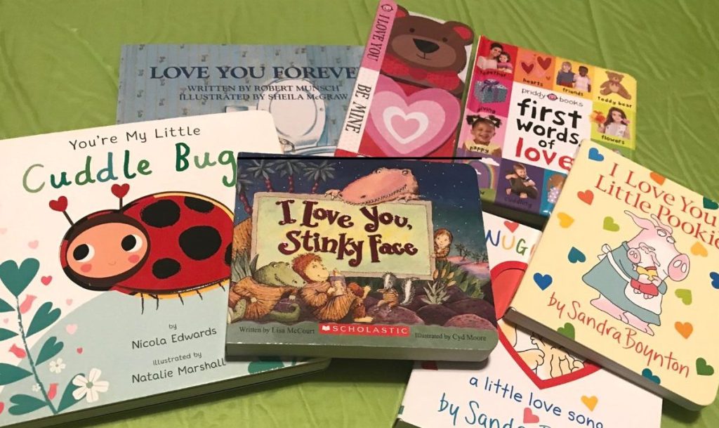 7 Pile of kids board books for Valentine's Day
