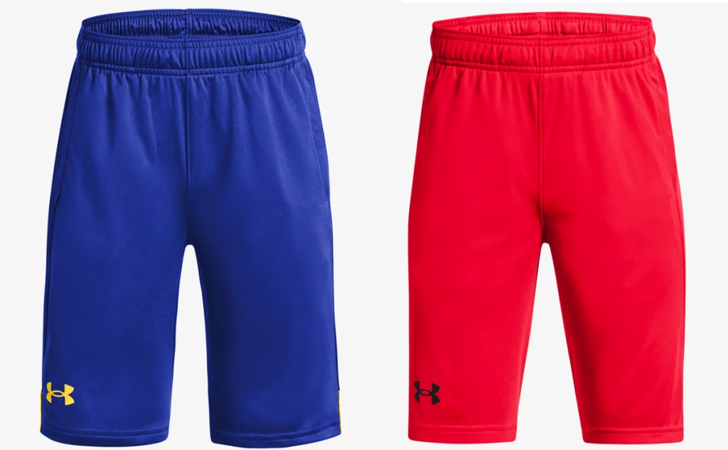 blue and red under armour shorts