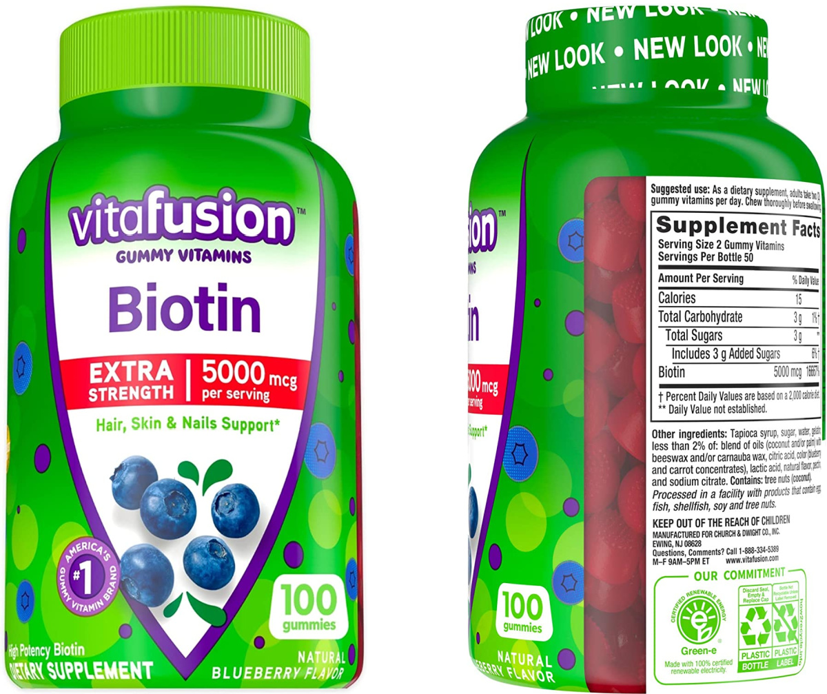 front and side view of gummy vitamins 