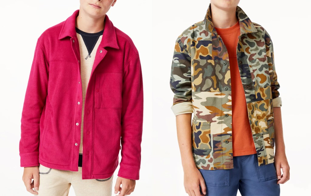 two boys modeling shirt jackets