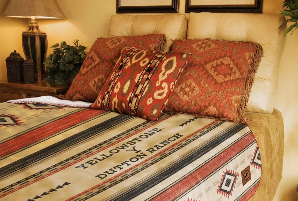 Western style blanket on a bed