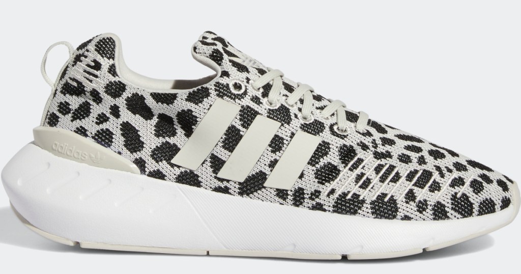 adidas shoe in black and white animal print