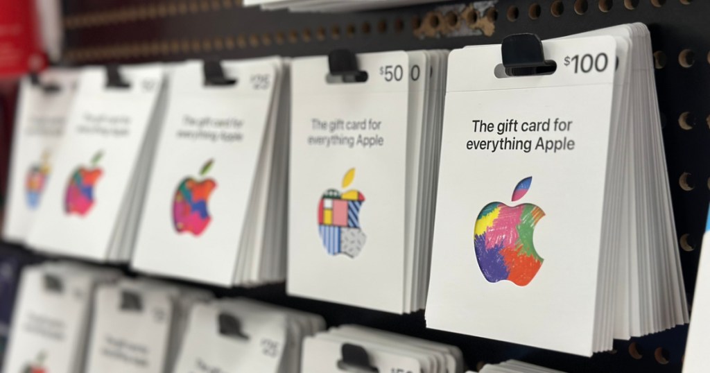 apple gift cards on display