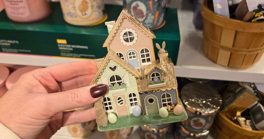 bath and body works Easter Village Nightlight Projector Wallflowers Fragrance Plug in hand in store