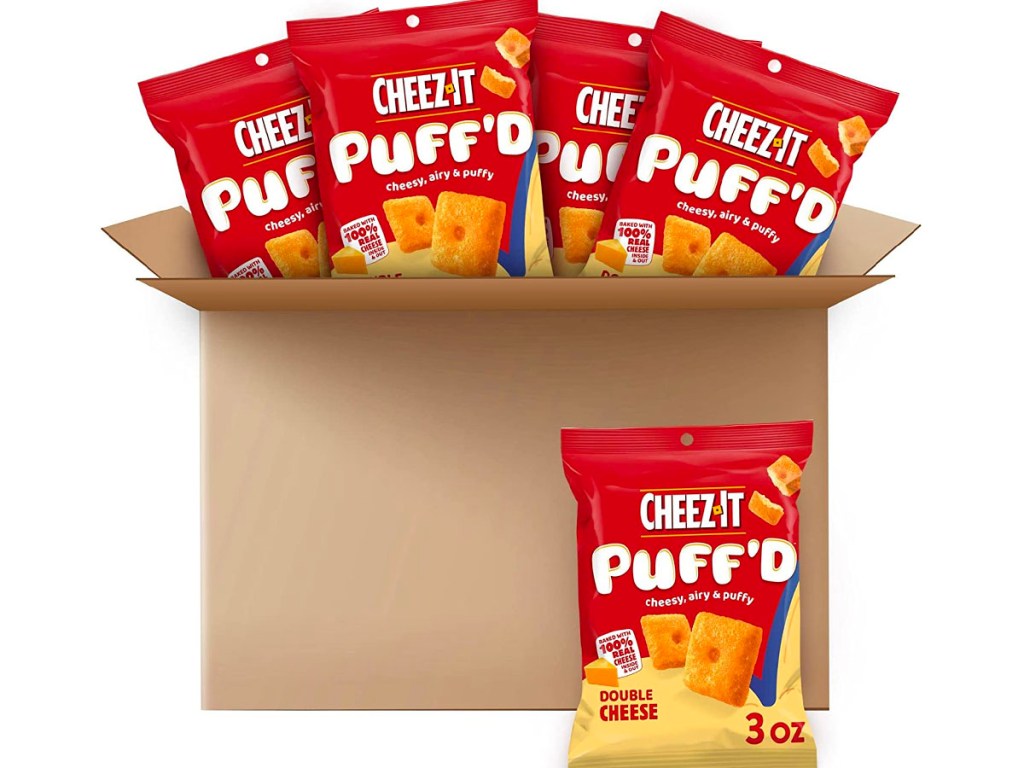 box of cheez it puffd snack crackers