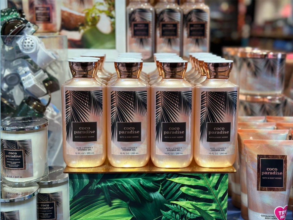 coco paradise on shelf in bath and body works store