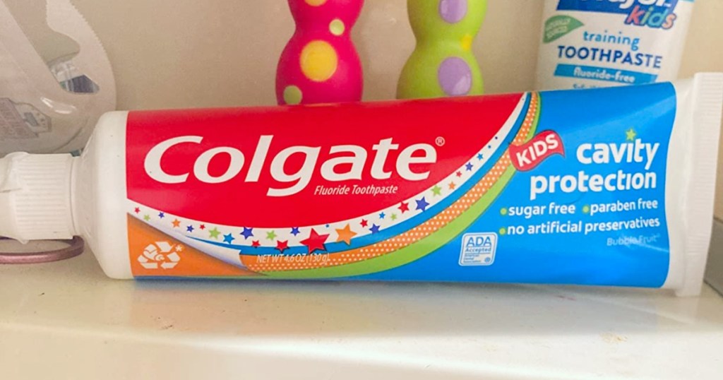 tube of Colgate Kids toothpaste