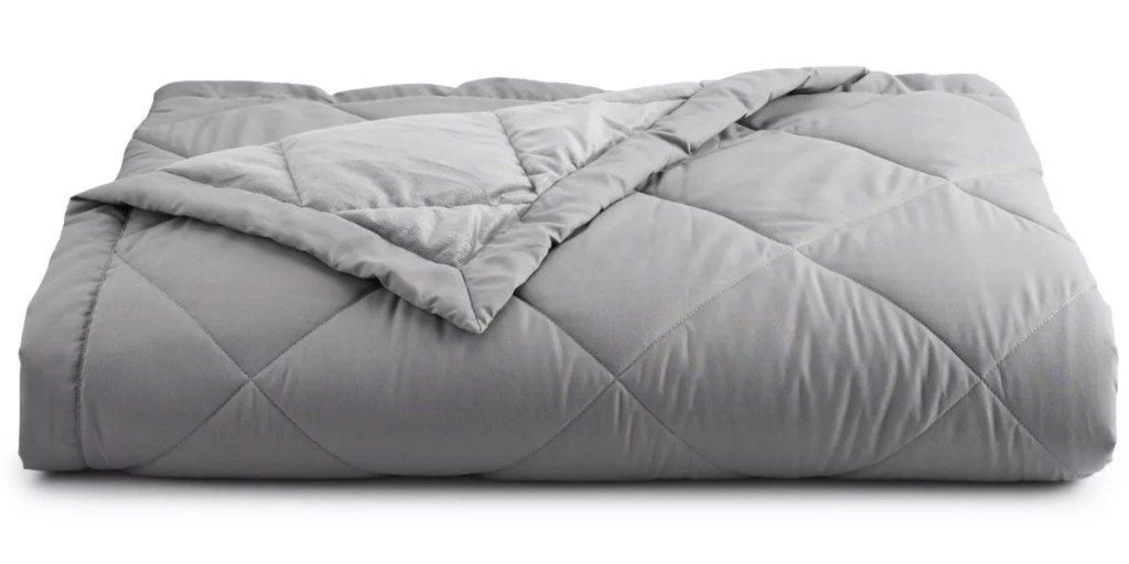 folded gray down alternative comforter