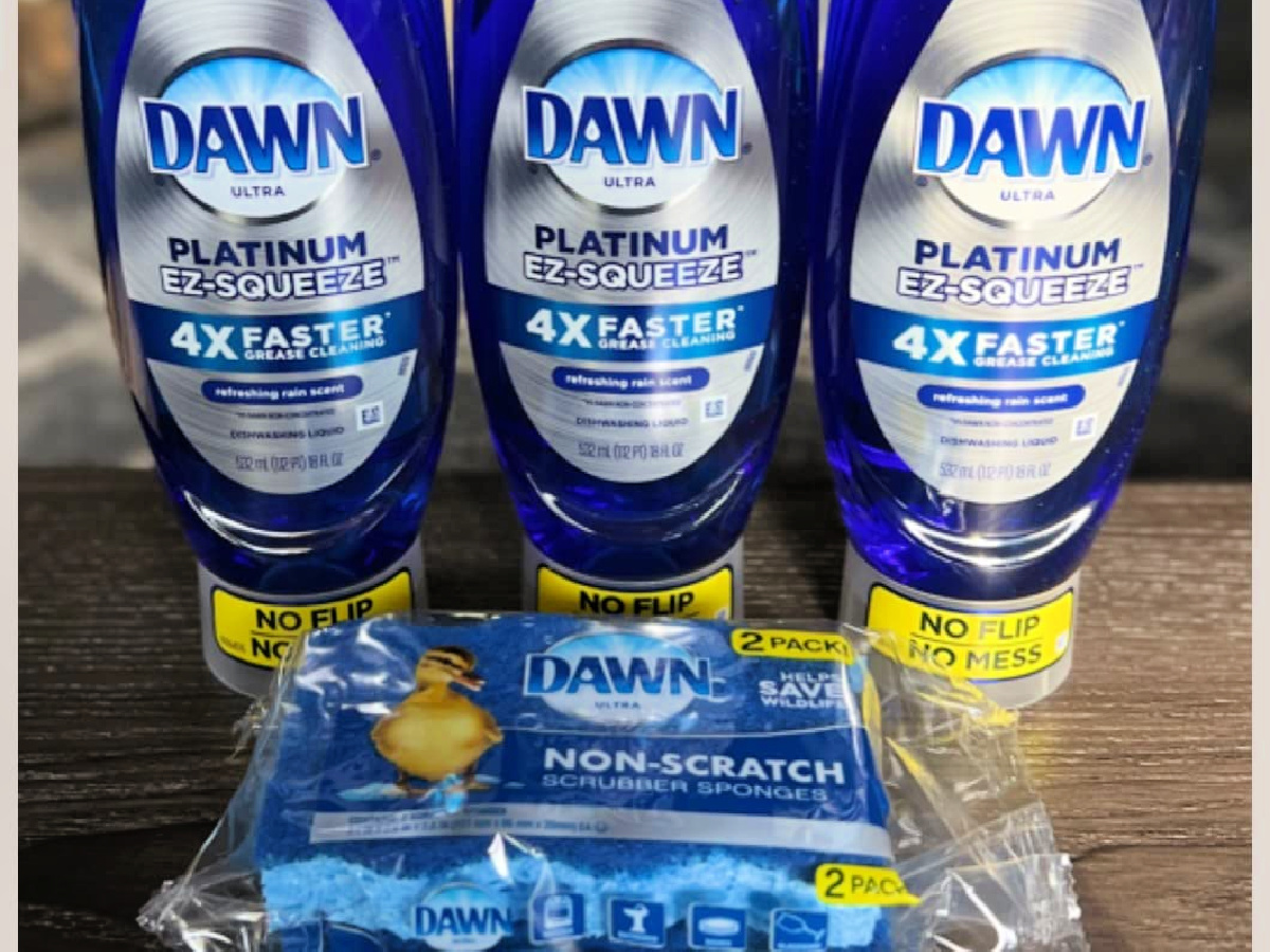 Dawn EZ-Squeeze Dish Soap 3-Pack + 2 Sponges Just $12.78 Shipped on ...