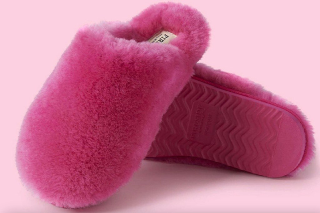 pair of pink slippers stacked