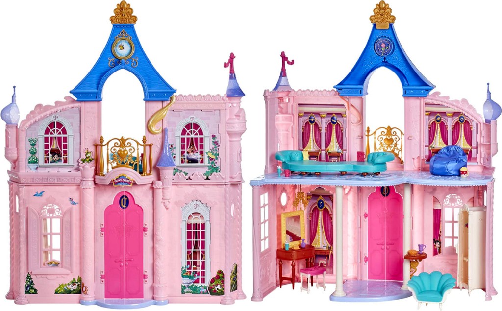 disney princess castle dollhouse front and back stock image