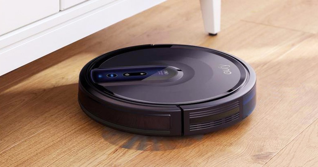 eufy Robot Vacuum on wood floor