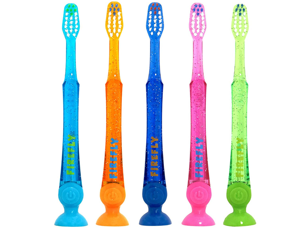5 firefly toothbrushes in different colors