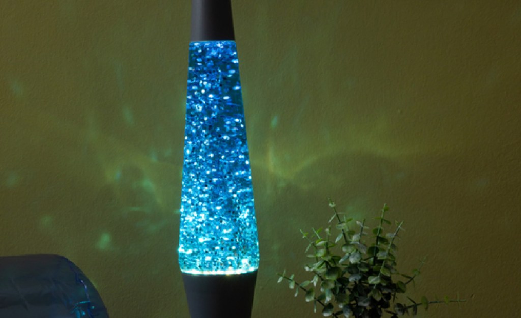 five beyond glitter lava lamp on table