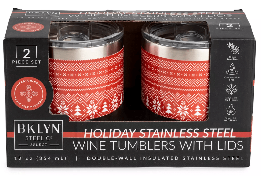 Stainless steel holiday tumbler set 