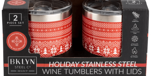 Up to 80% Off Holiday Drinkware Sets on Macys | Stainless Steel Tumbler Set ONLY $8.36