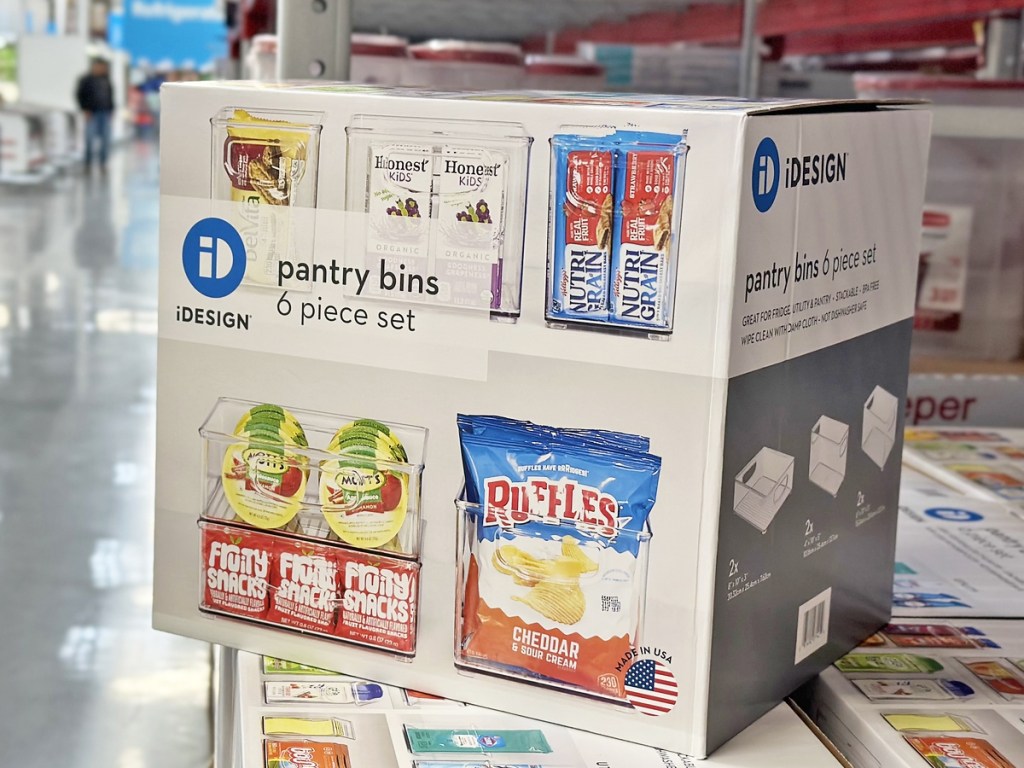 box of iDesign clear pantry bins in store