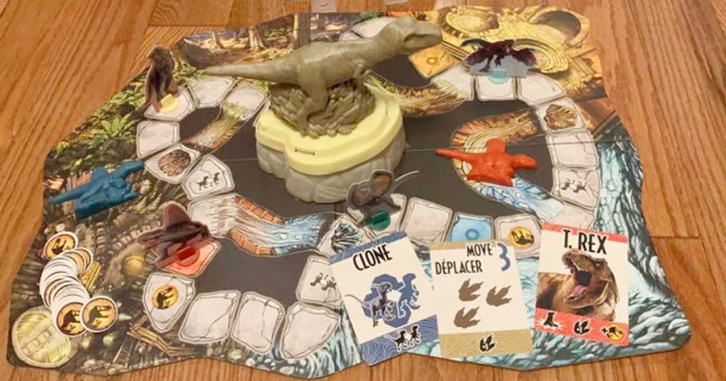 jurassic world board game on table