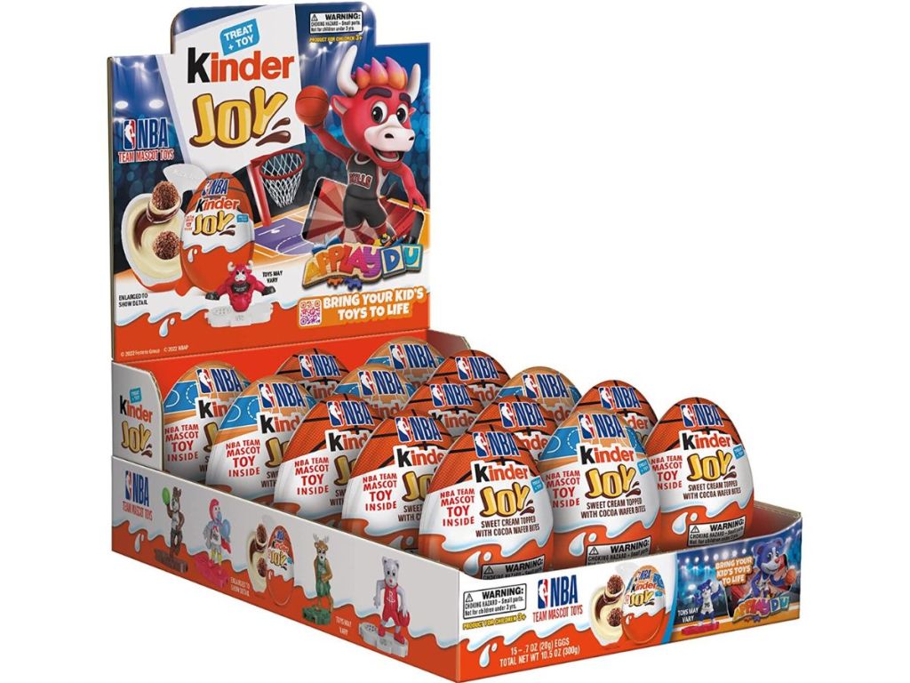 15 pack of Kinder Joy eggs with NBA mascot toys