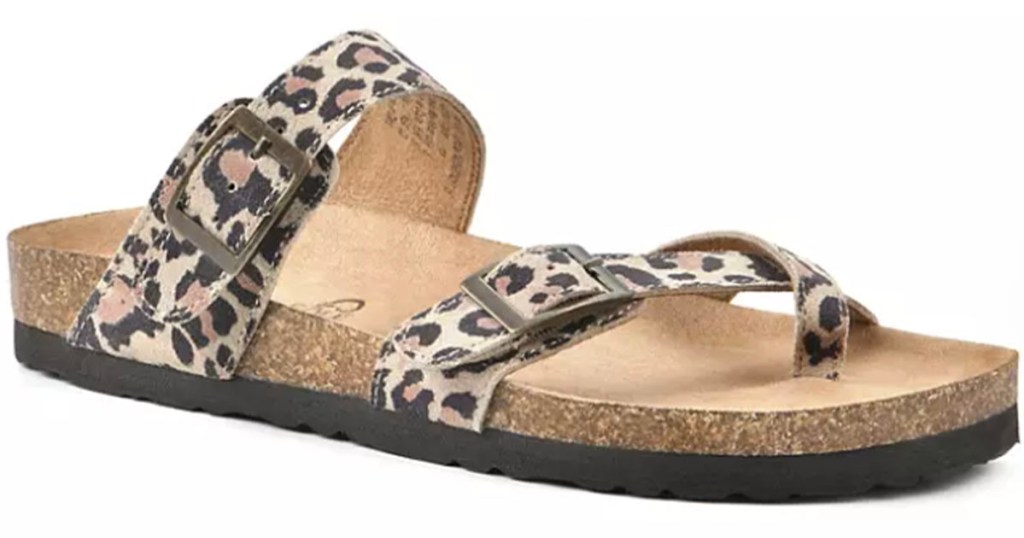 leopard leather sandals