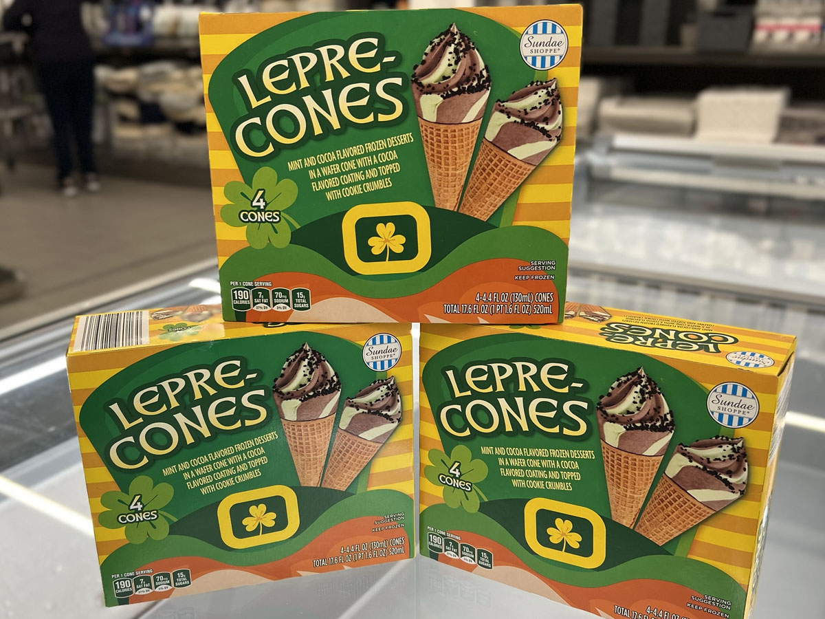 lepre-cones ice cream cones boxes stacked on shelf