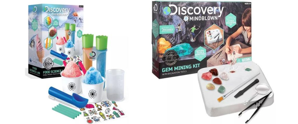 Discovery #Mindblown Food Science Kit Frozen Treats and Discovery Mindblown Toy Excavation Kit Gems